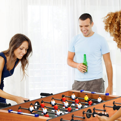 Compact, foldable foosball table set with accessories for kids and adults, perfect for family fun