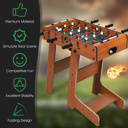 Kid-friendly portable foosball table set for indoor play, includes accessories for hours of fun.