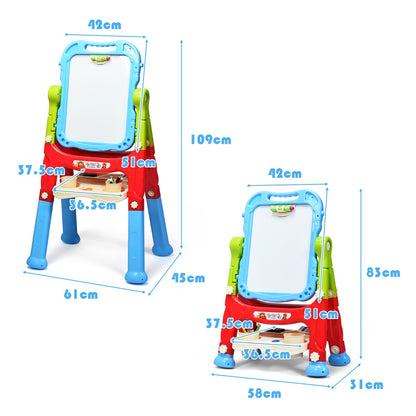 Blue Double Sided Chalkboard & Whiteboard Easel | Art Accessories