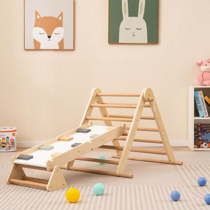 Kids Table Set, Climbing Triangle and Play Tent | White Beige