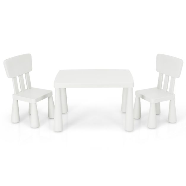 Kids Table Set, Climbing Triangle and Play Tent | White Beige