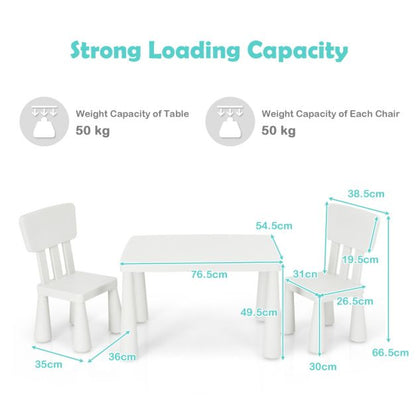 Kids Table Set, Climbing Triangle and Play Tent | White Beige