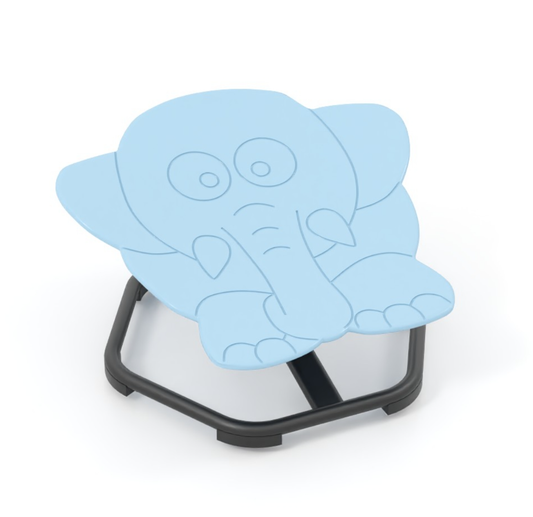 Kids Elephant Swivel Spinner Chair 360° Metal Base Blue