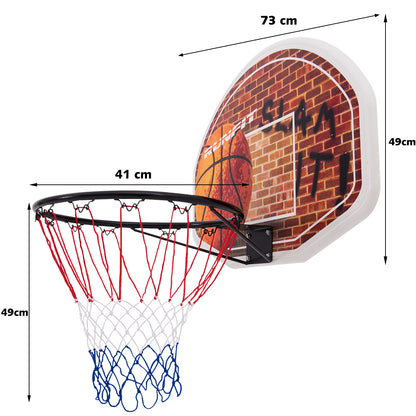 Wall-Mounted Basketball Backboard with Net - Ideal for Indoor Play in Kids Rooms