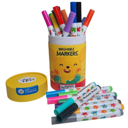 Colorful 24-pack Washable Markers ideal for kids art projects at home.