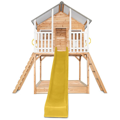 Winchester Elevated Cubby House with Slide and Sandpit ideal for imaginative outdoor play.