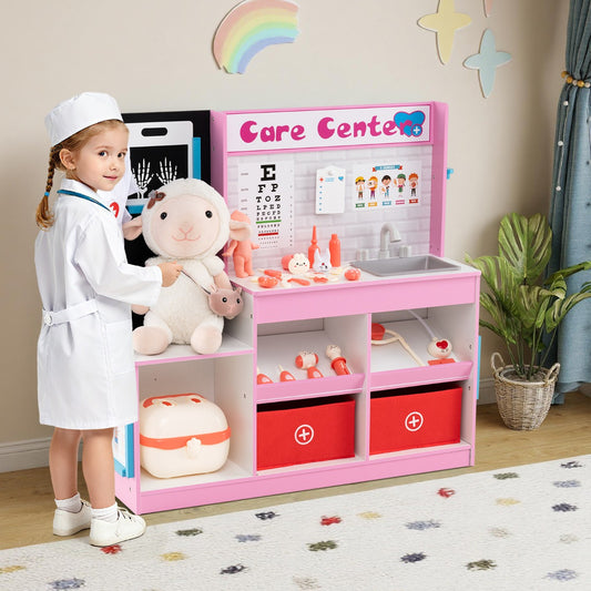 Wood Medical Center Toy Set 29 Accessories X-Ray Film Pink
