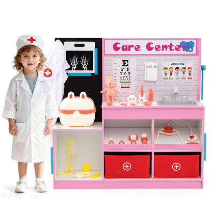 Wood Medical Center Toy Set 29 Accessories X-Ray Film Pink