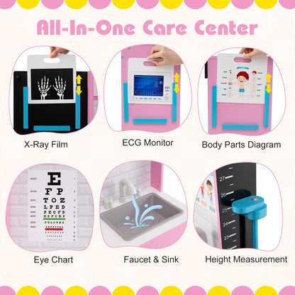 Wood Medical Center Toy Set 29 Accessories X-Ray Film Pink