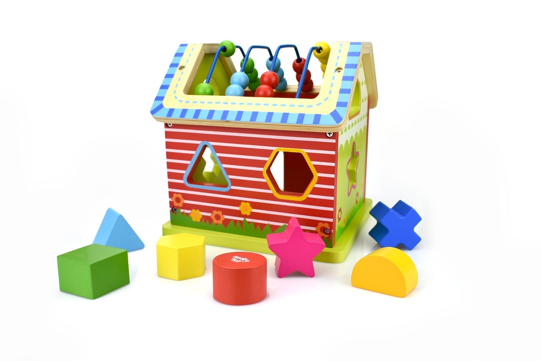Wooden Block Toy Abacus Activity House - Kids Mega Mart