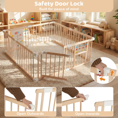 Natural Pine Wood Multi Shape Playpen | Interactive Toys