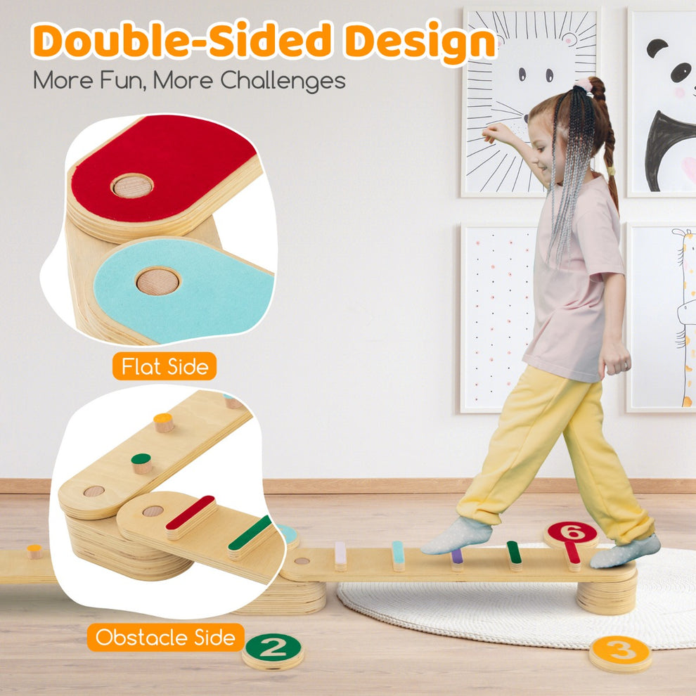 Wooden Balance Beam Set: Fun Toddler Stepping Stones & Obstacle Course