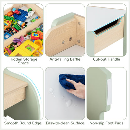 4 In 1 Wooden Kids Activity Table | Green Multipurpose Set