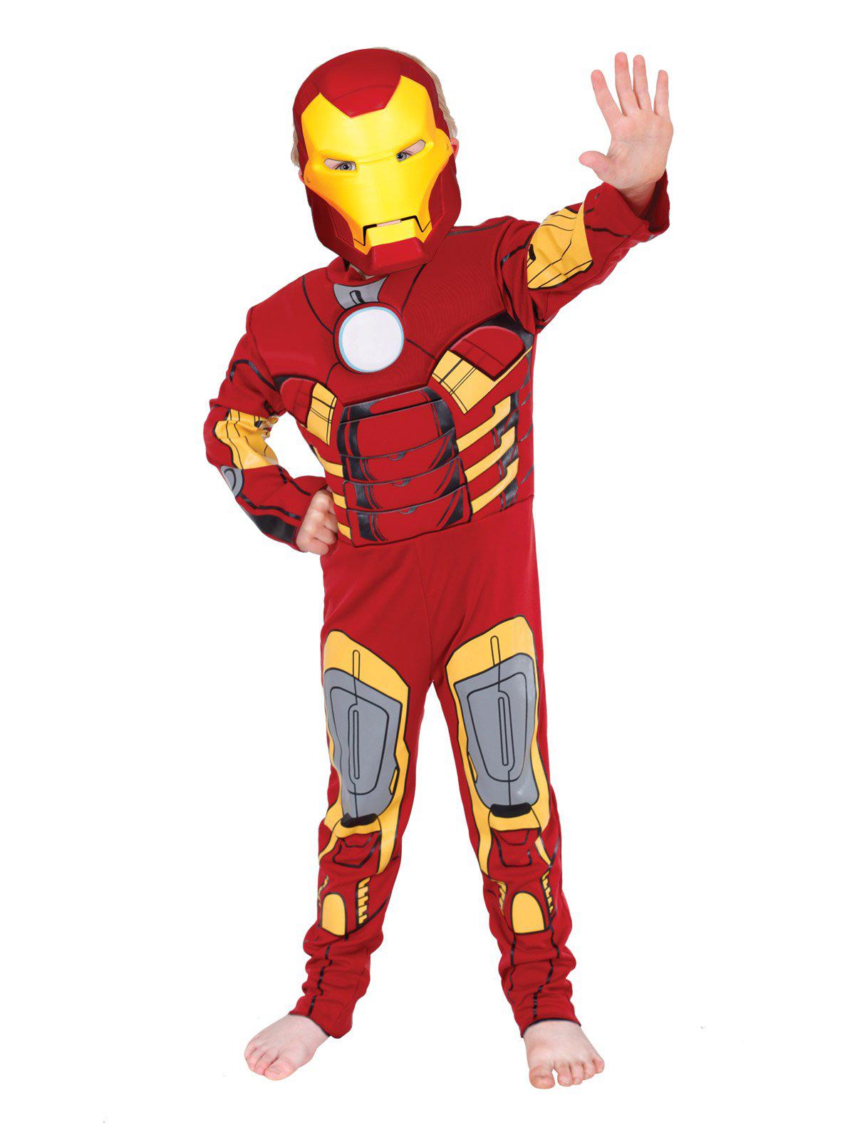 Iron Man kids costume with mask and armor for imaginative play at home.