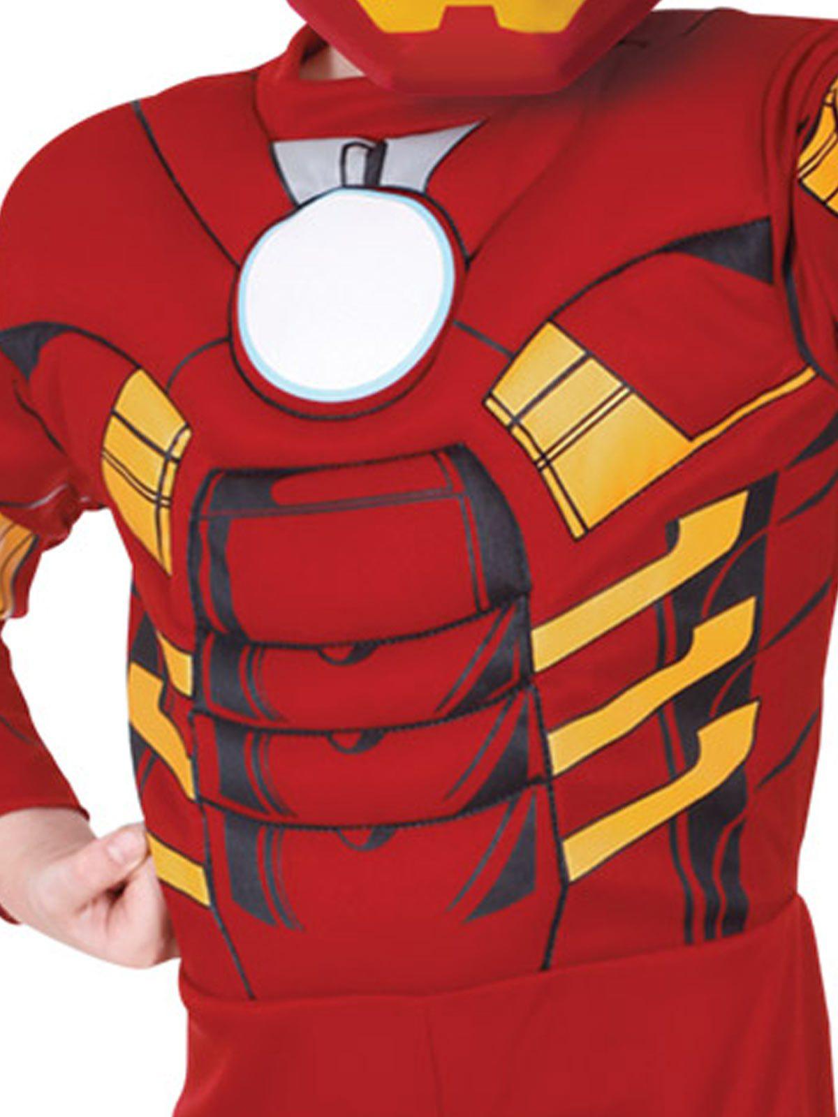 Iron Man Marvel Deluxe Kids Costume - with mask and armor for imaginative play.