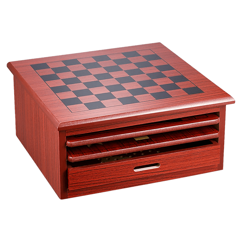 10 in 1 Wooden Chess Board Games Slide Out Checkers House Unit Set - Kids Mega Mart