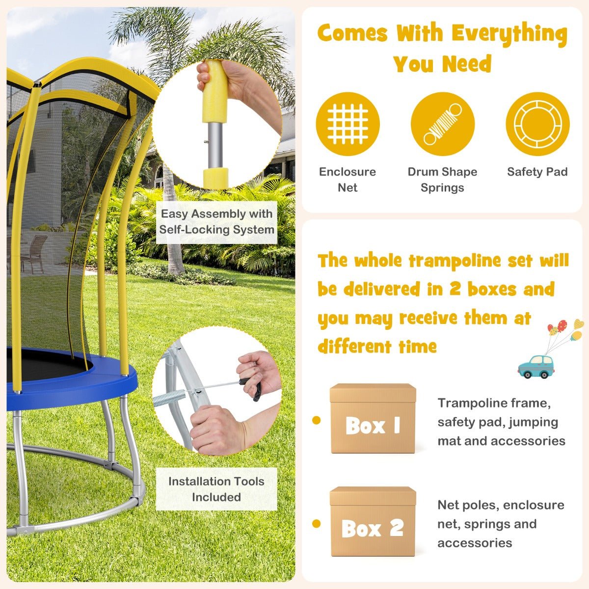 Experience the Thrill of Outdoor Play with 10FT Trampoline
