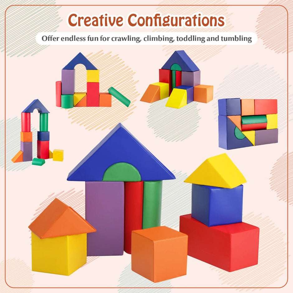 Foam Blocks | Stackable, Colorful & Durable Building Fun – Kids Mega Mart