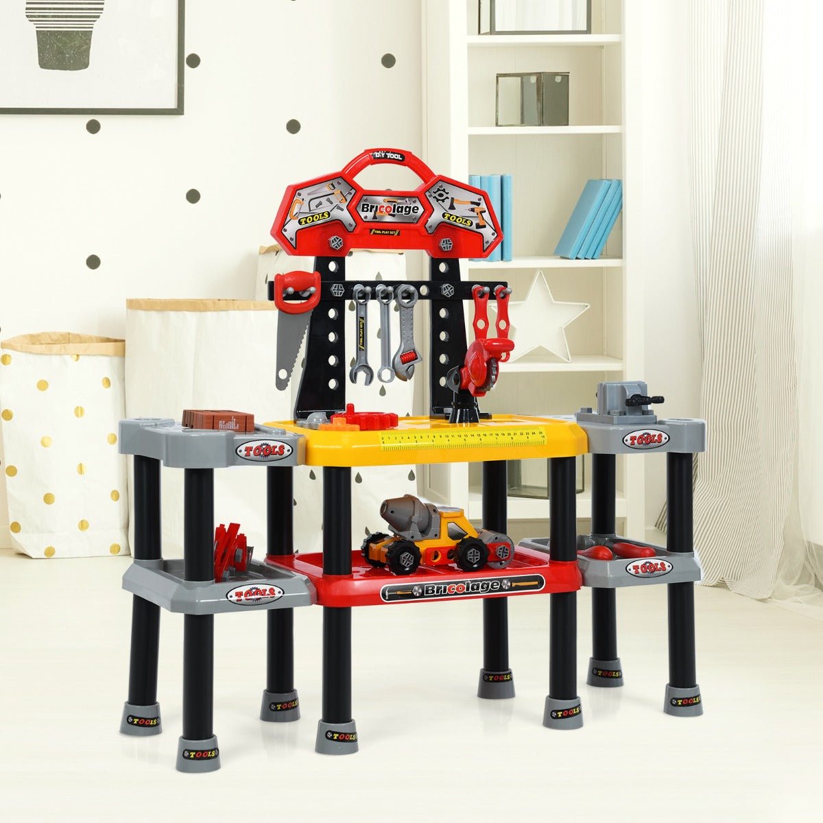 Explore, Create, Build: 121 PCS Toy Tool Set with Double-Tier Action