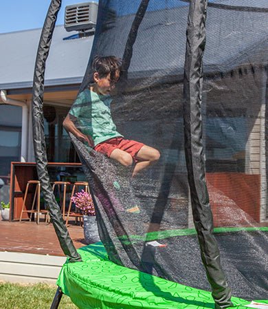 12ft Lifespan Kids HyperJump4 Spring Trampoline with Safety Enclosure, ideal for safe outdoor play.