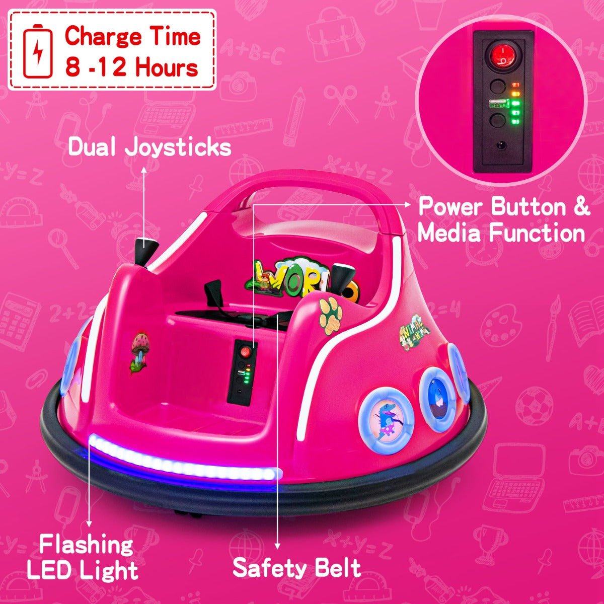 Remote Control Pink Bumper Car - Kids Mega Mart's Best