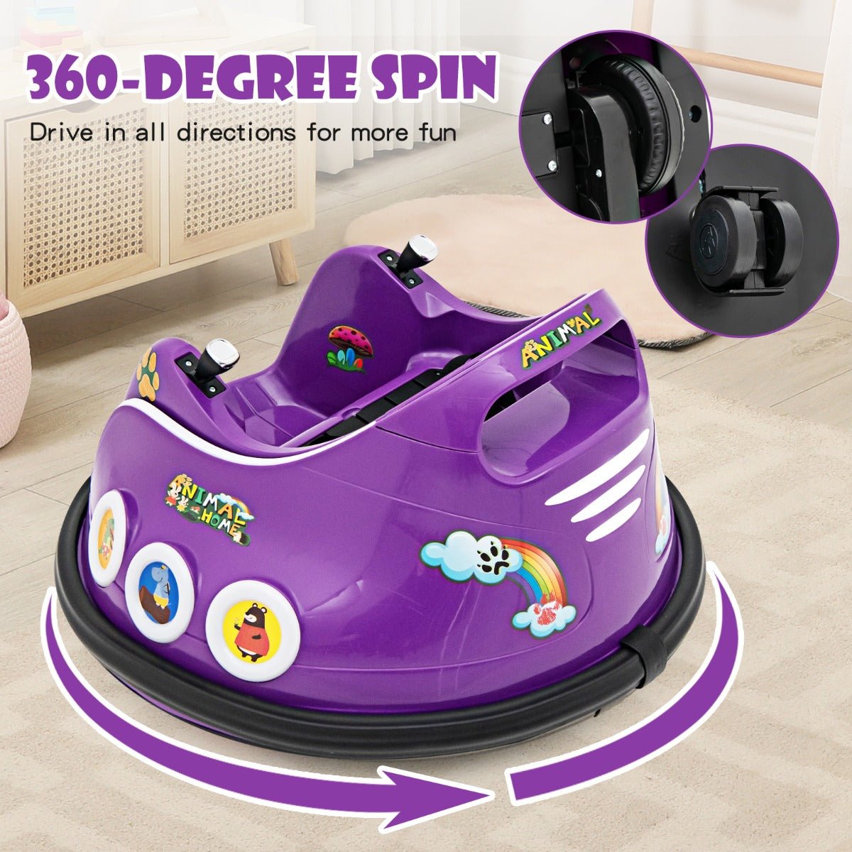 Experience Joy with the Purple Ride-On Bumper Car