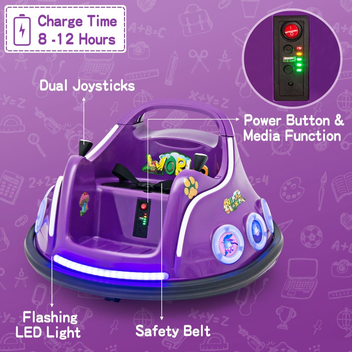 Buy the Purple Electric Bumper Car - Thrills Await