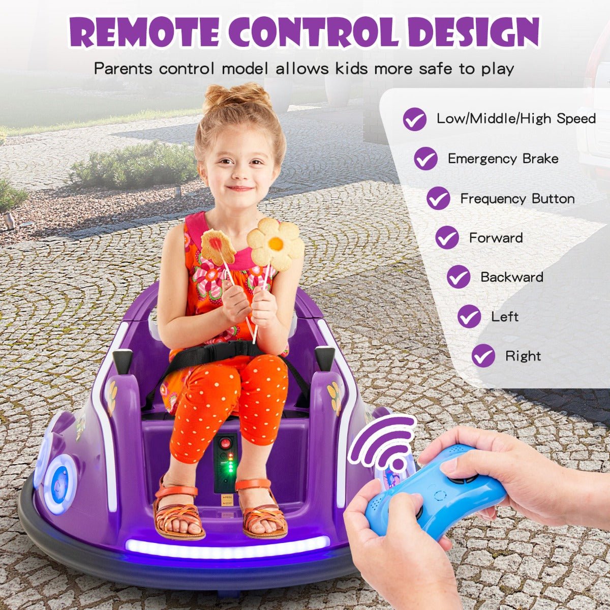 Purple Ride-On Bumper Car - Unleash Fun with Kids Mega Mart