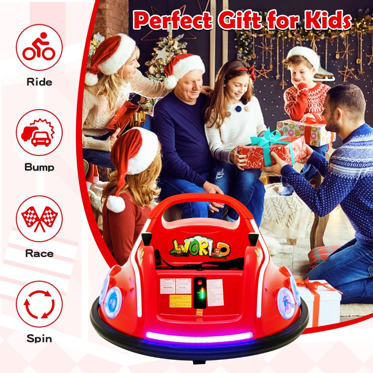 Red Bumper Car - Safe and Exciting Play at Kids Mega Mart