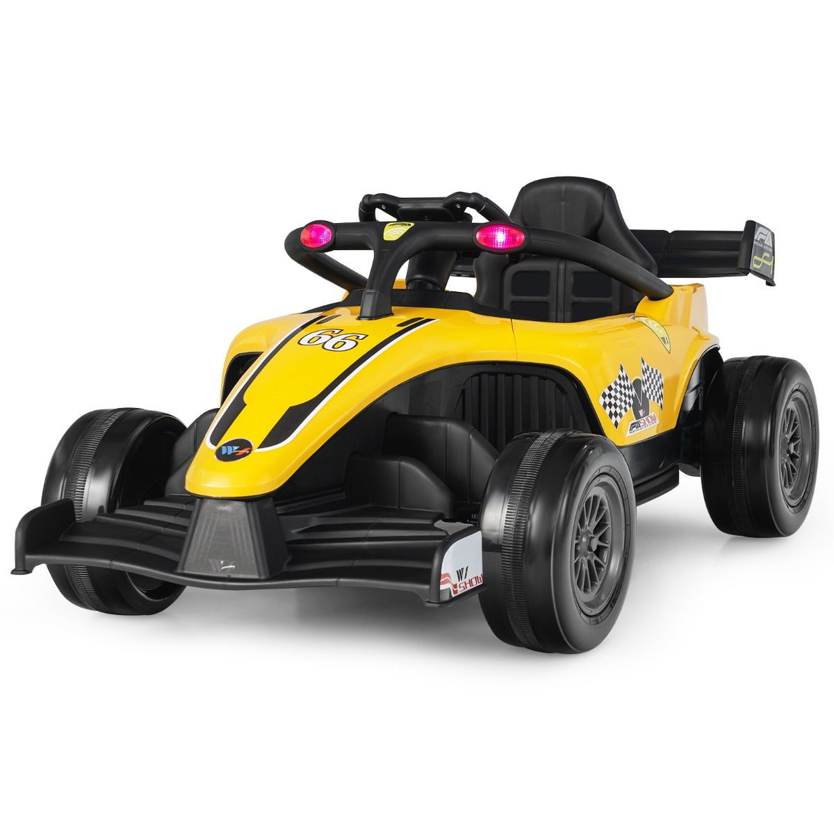 Ride and Race in Style with Our Kids' Yellow Racing Car
