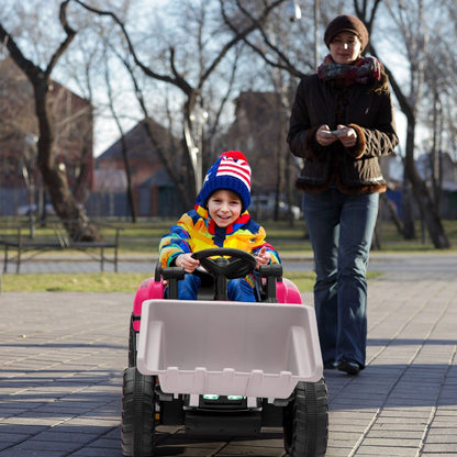 Dig and Dream: 12V Kids Excavator Ride On with Adjustable Arm, Pink