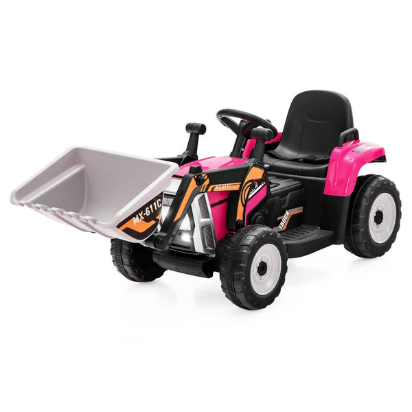 Pink Adventure Zone: 12V Kids Ride-On Excavator with Adjustable Arm