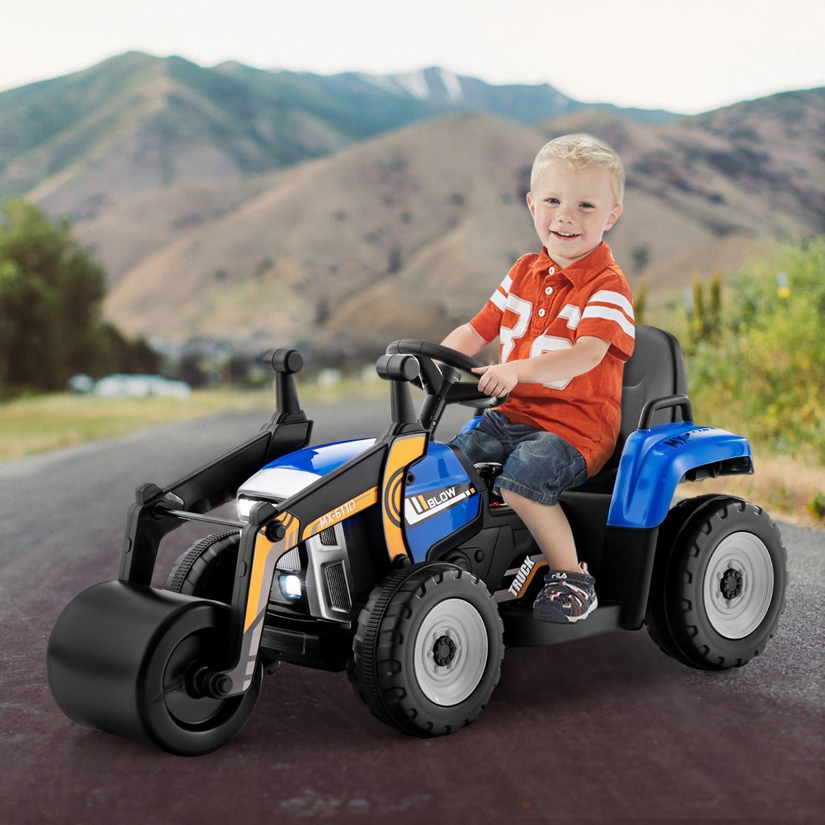 12V Kids Ride on Road Roller with Remote Control - Buy Online