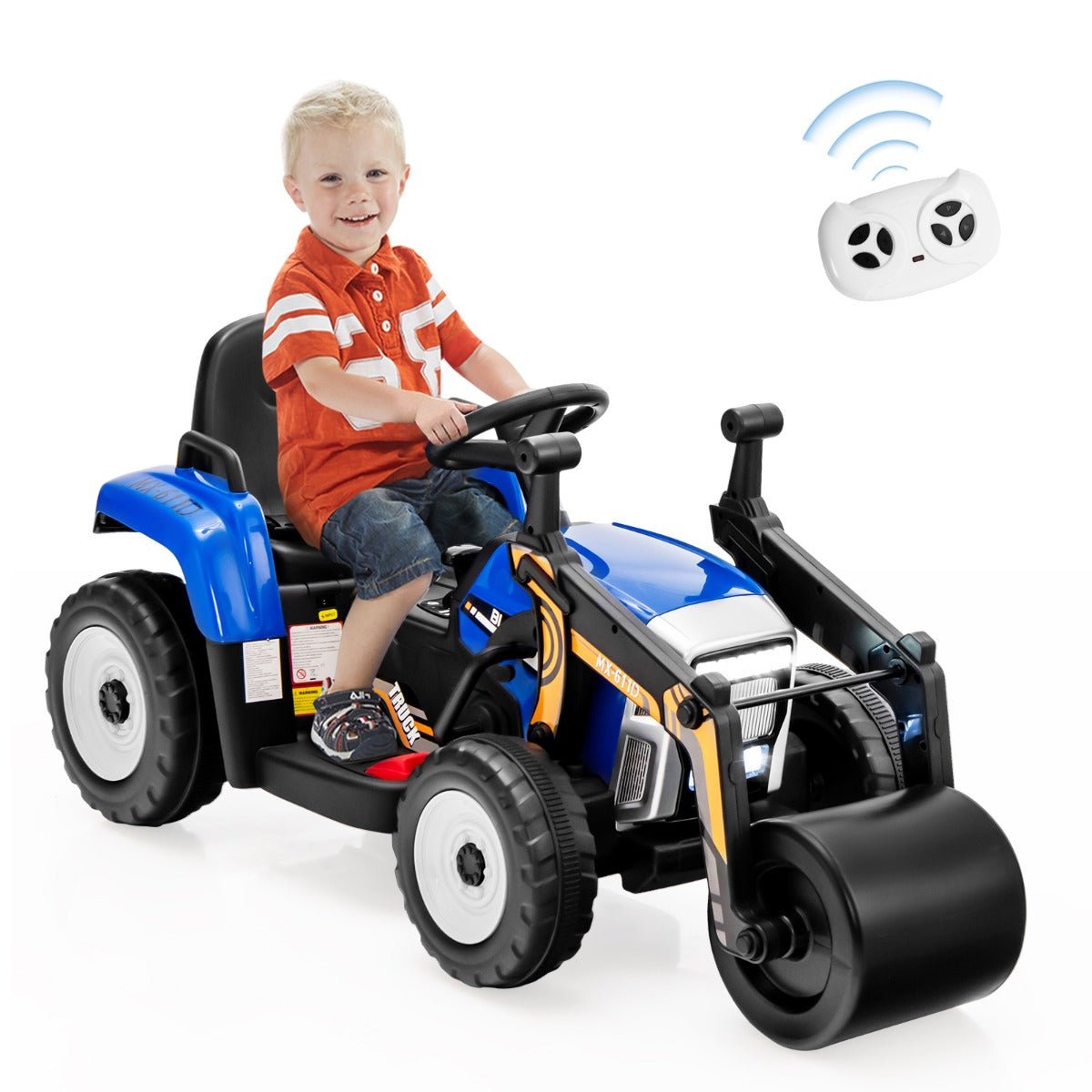 Shop Safe & Entertaining Kids Ride on Road Roller -Remote Control Blue