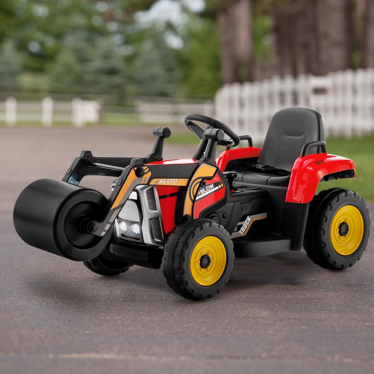 Safe and Fun: Red 12V Kids Ride on Road Roller with Remote Control
