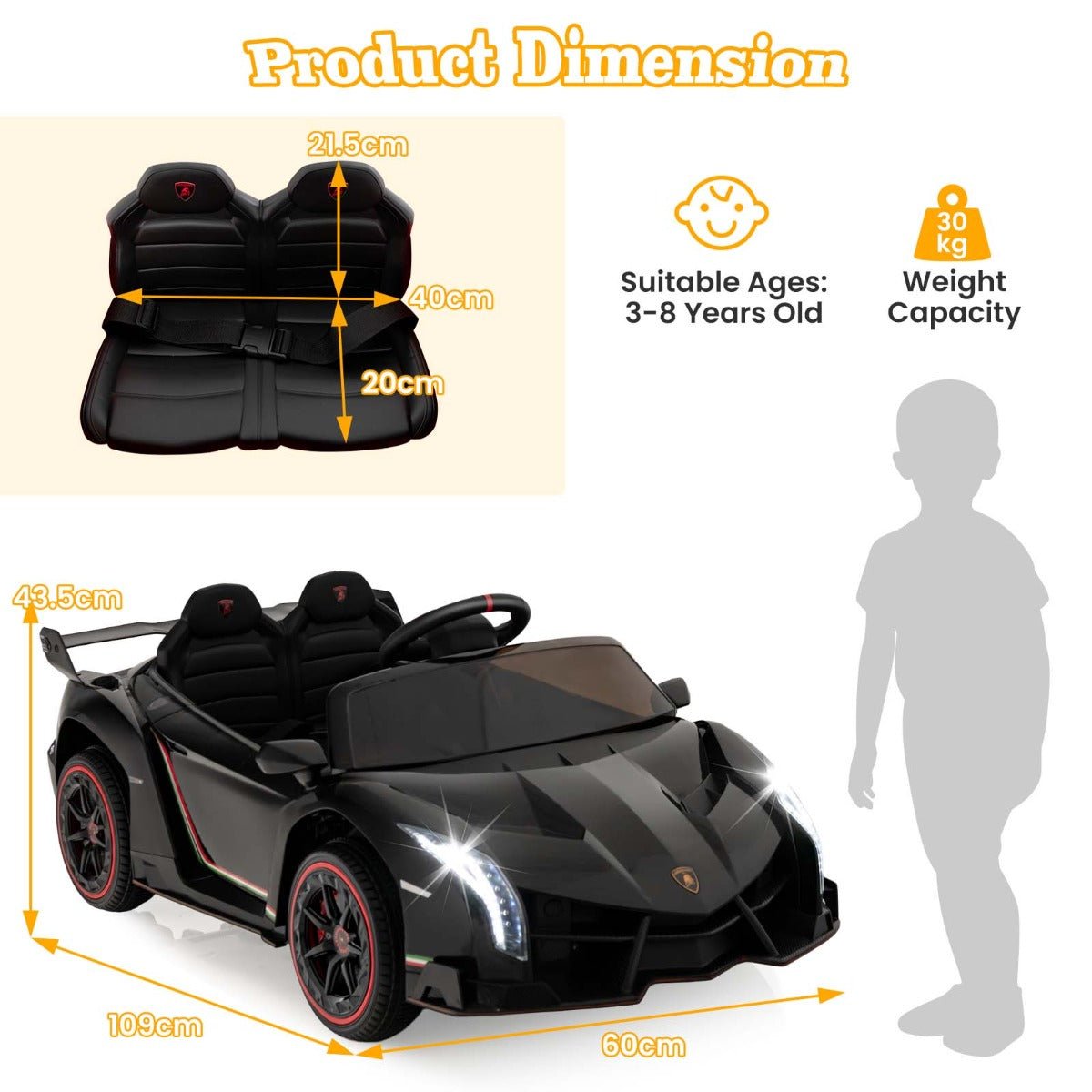 Kids Power Ride in Lamborghini Style