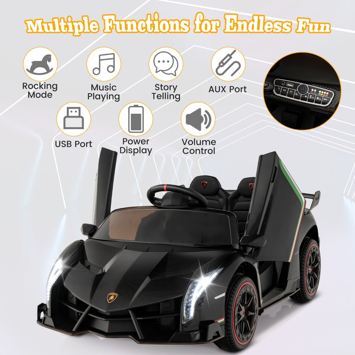 Stylish Black Sports Car for Kids