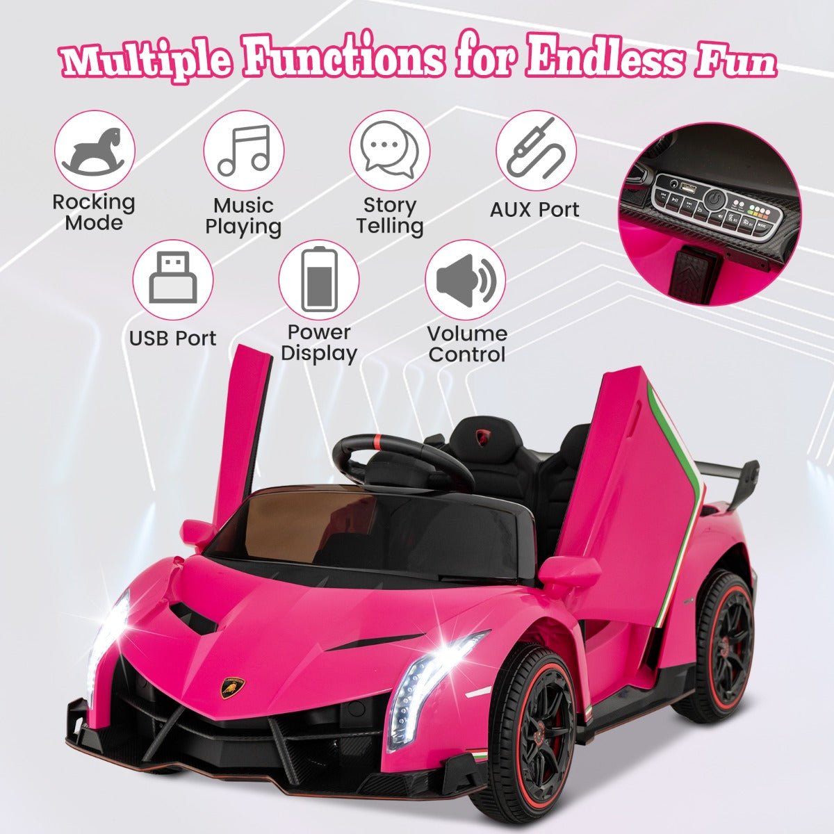 Glamorous Pink Ride-On Lamborghini Fun