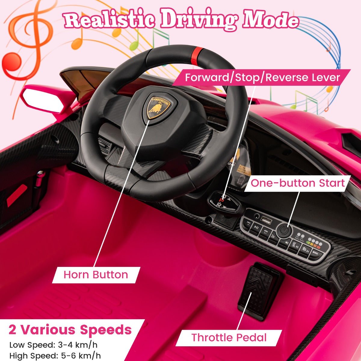 Kids' Pink Sports Car Dream