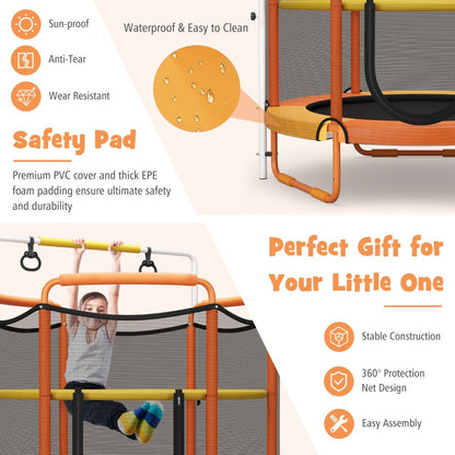 Elevate Play: Seamless 3-in-1 Kids Trampoline with Enclosure Net