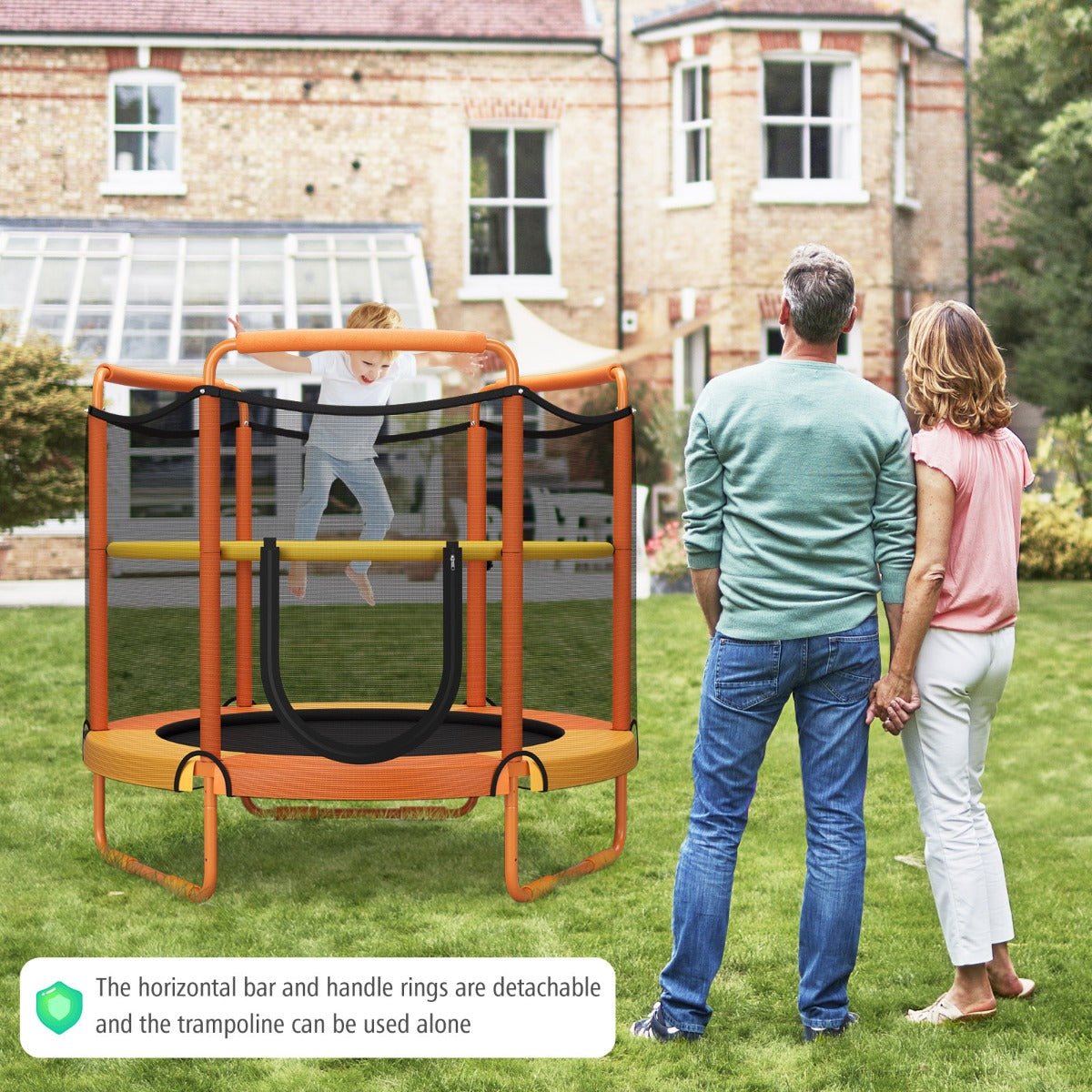 Play Safely: 152cm Kids 3-in-1 Game Trampoline with Enclosure Net