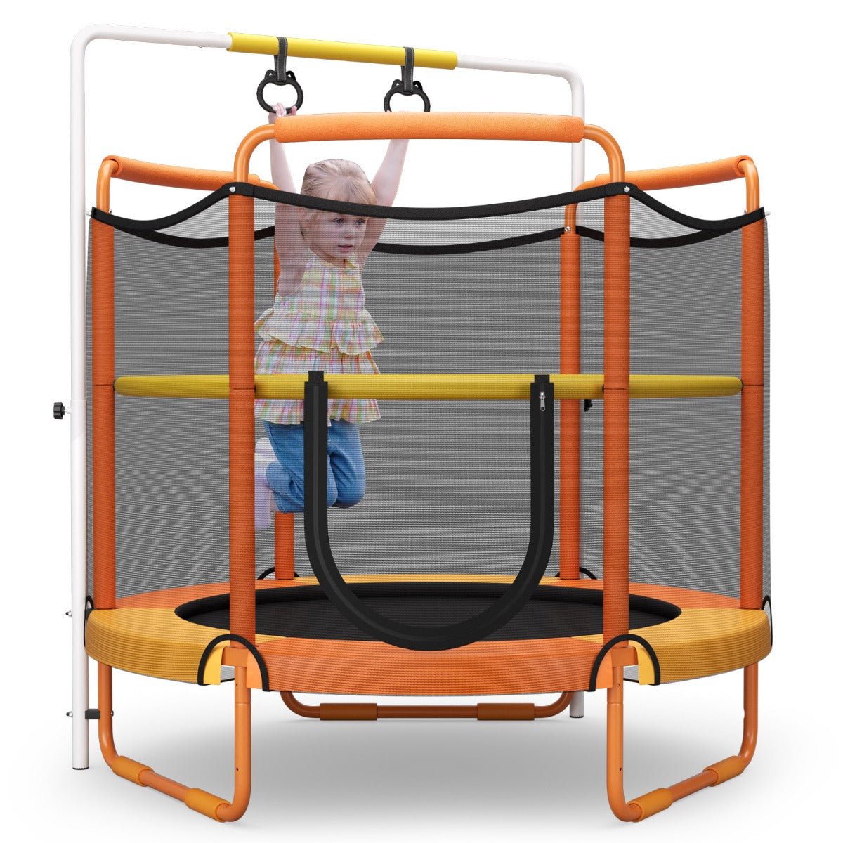Unlimited Fun: 152cm Kids Trampoline 3-in-1 Game Set with Enclosure Net
