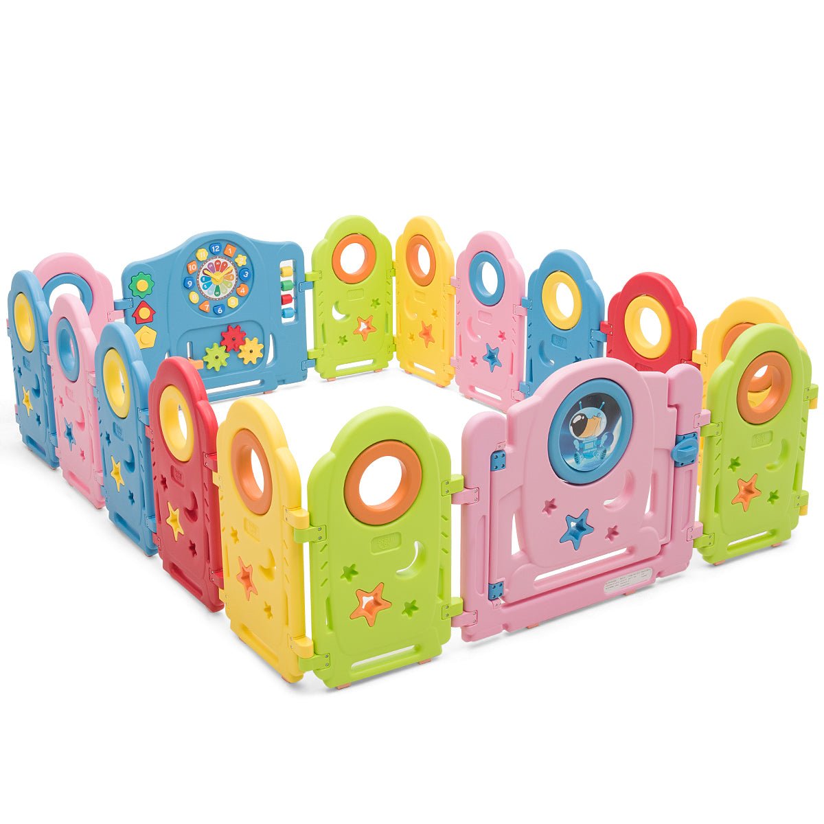 Playpen for Toddlers with 16 Panels and Toy Entertainment