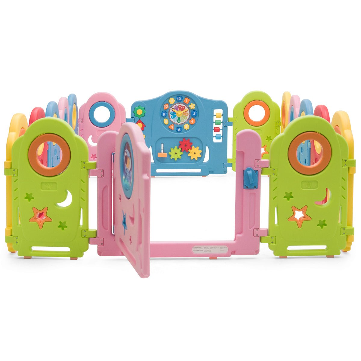 Spacious 16 Panel Baby Play Yard with Safety Lock and Interactive Toys