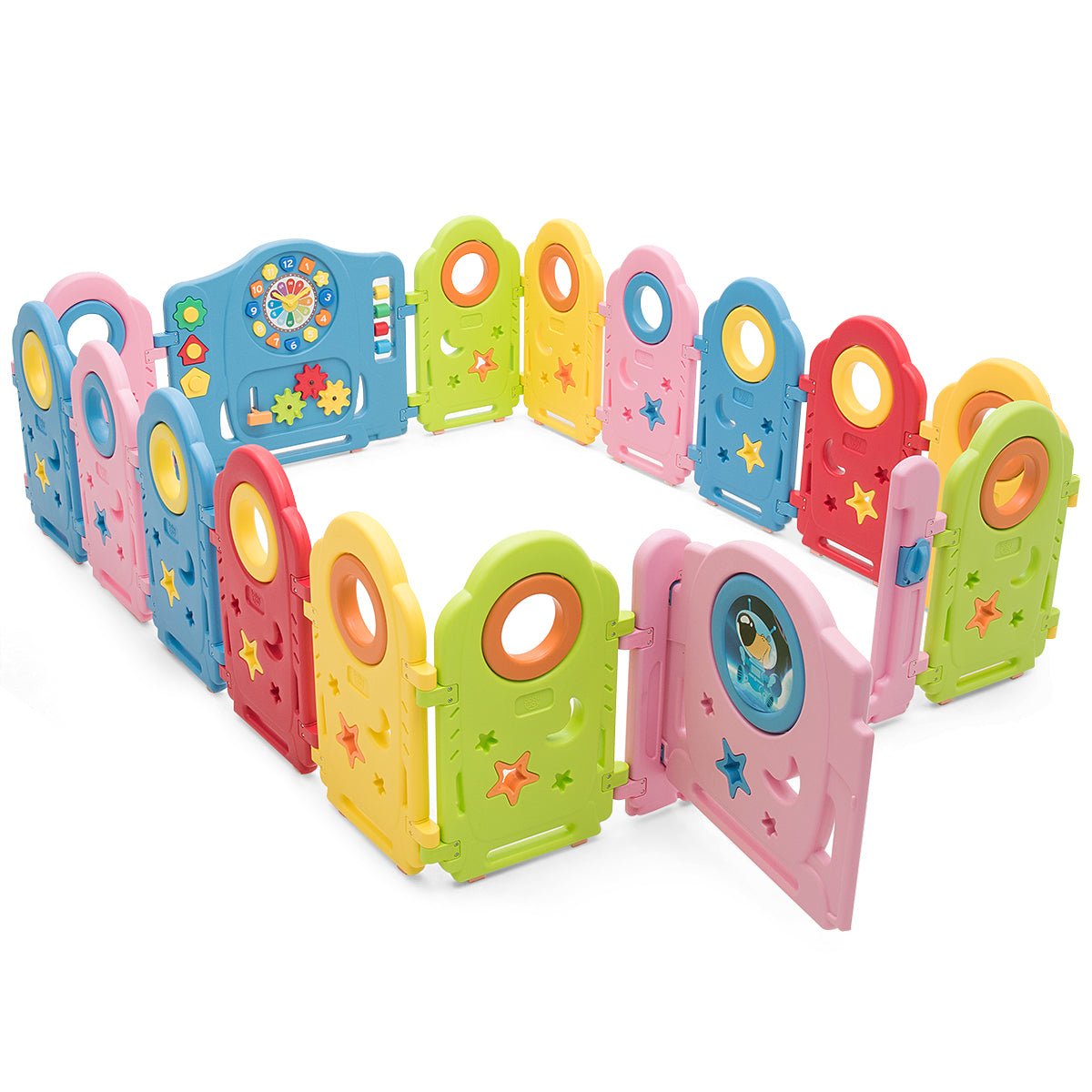 Play Yard with Safety Lock and Engaging Toys for Kids