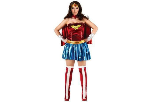 Official DC Comics Wonder Woman plus size adult costume ideal for childrens dress-up.