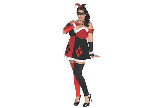 Harley Quinn Plus Size Costume Set by DC Comics for Adults, ideal for costumes.