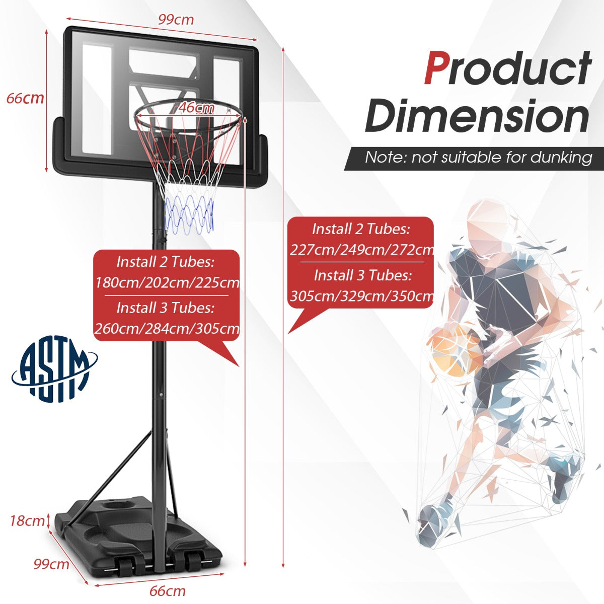 Kids adjustable basketball hoop system with wheels for home play, perfect for young athletes.