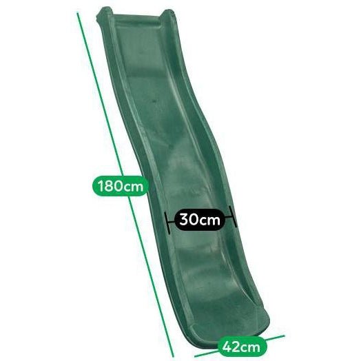 1.8m green outdoor standalone slide for kids play equipment, perfect for backyard fun.