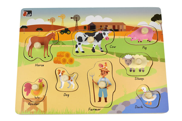 Discover Fun Learning with our 2-In-1 Australian Farm Peg Puzzle